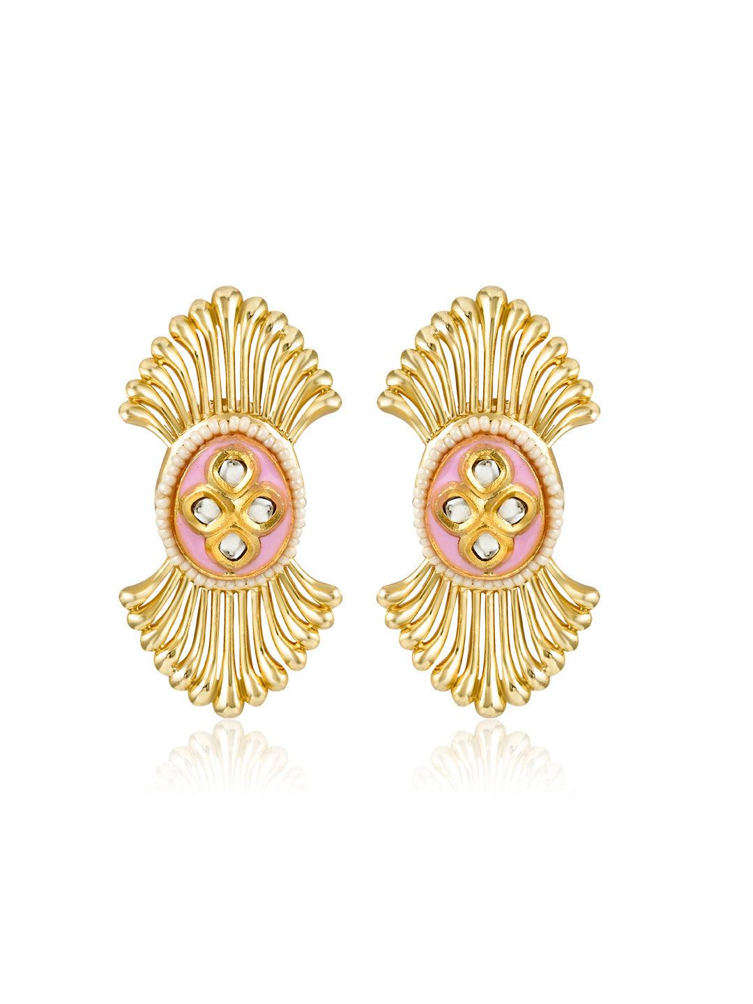 Aina Blush Pink Enamelled Studs 