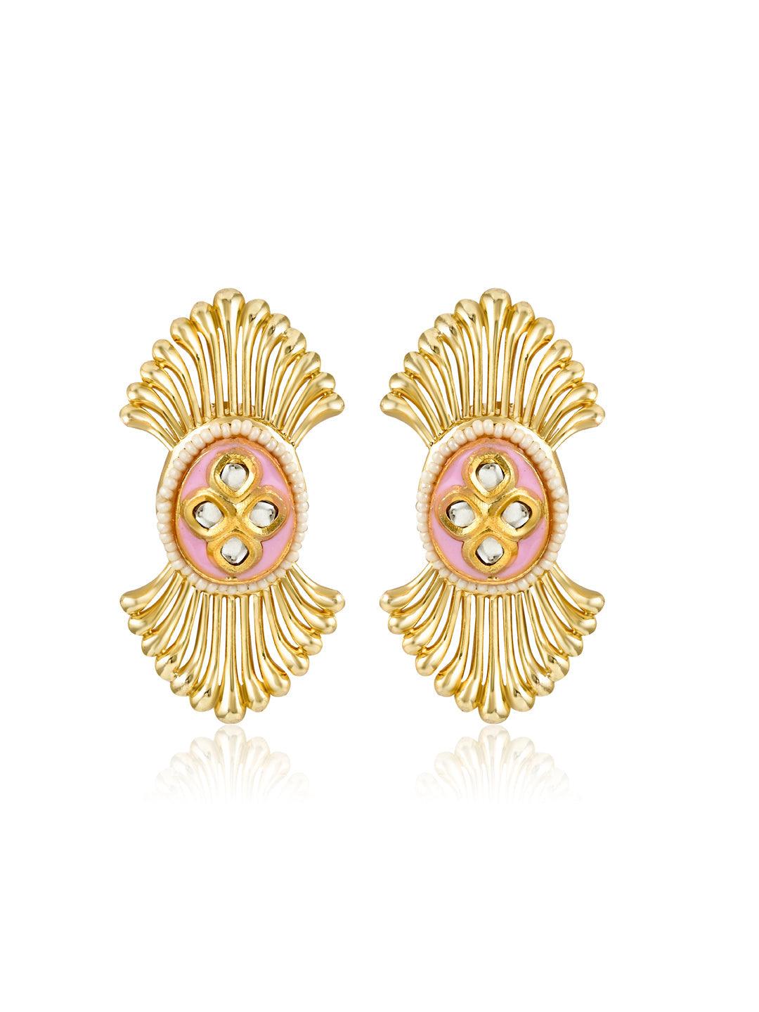 Aina Blush Pink Enamelled Studs 