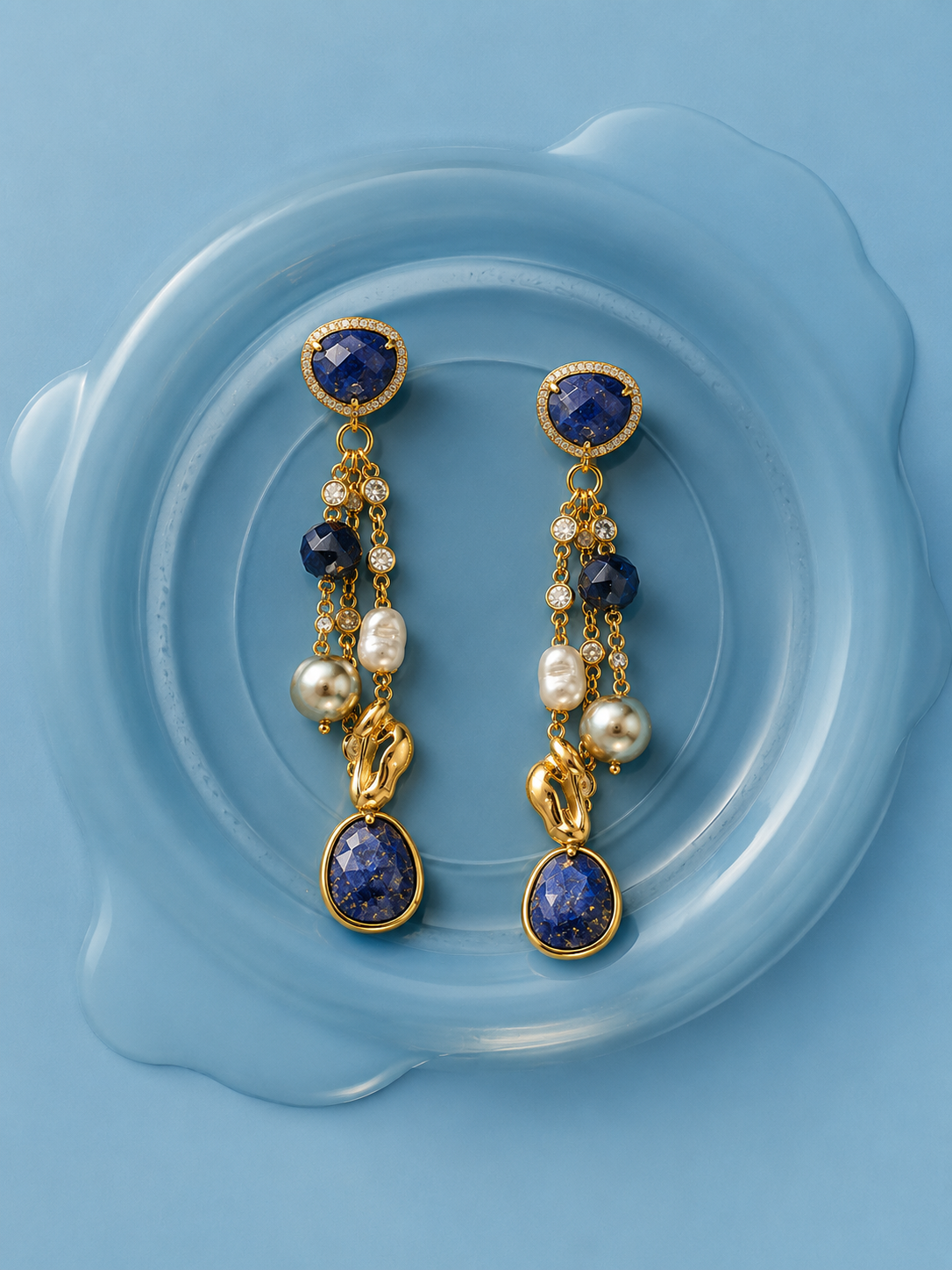 Midnight Blue Cascade Earrings