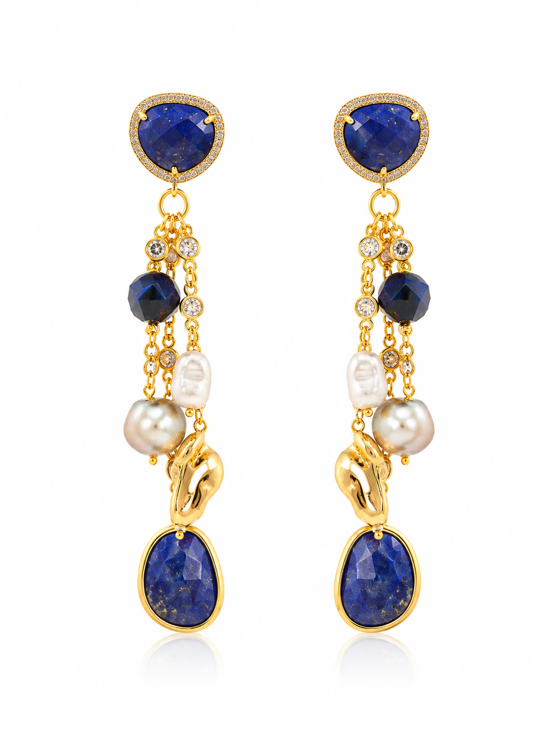 Midnight Blue Cascade Earrings