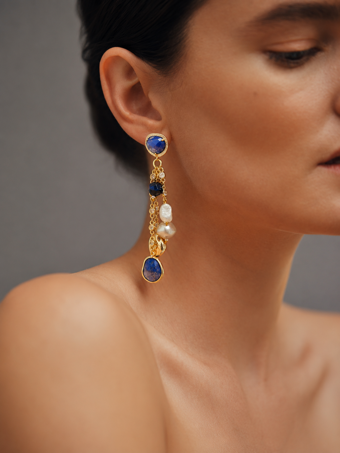 Midnight Blue Cascade Earrings