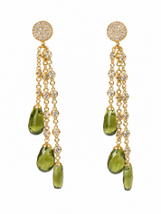 Sunlit Olive Tassel Earrings