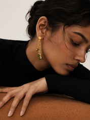 Sunlit Olive Tassel Earrings