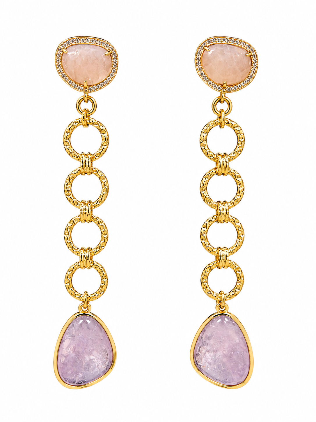 Peachy Dream Linked Earrings