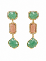 Jade Meets Peach Earrings