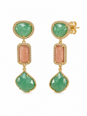 Jade Meets Peach Earrings
