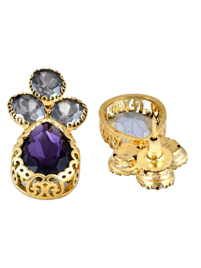 Aina Ash and Deep Purple Drop Earrings 