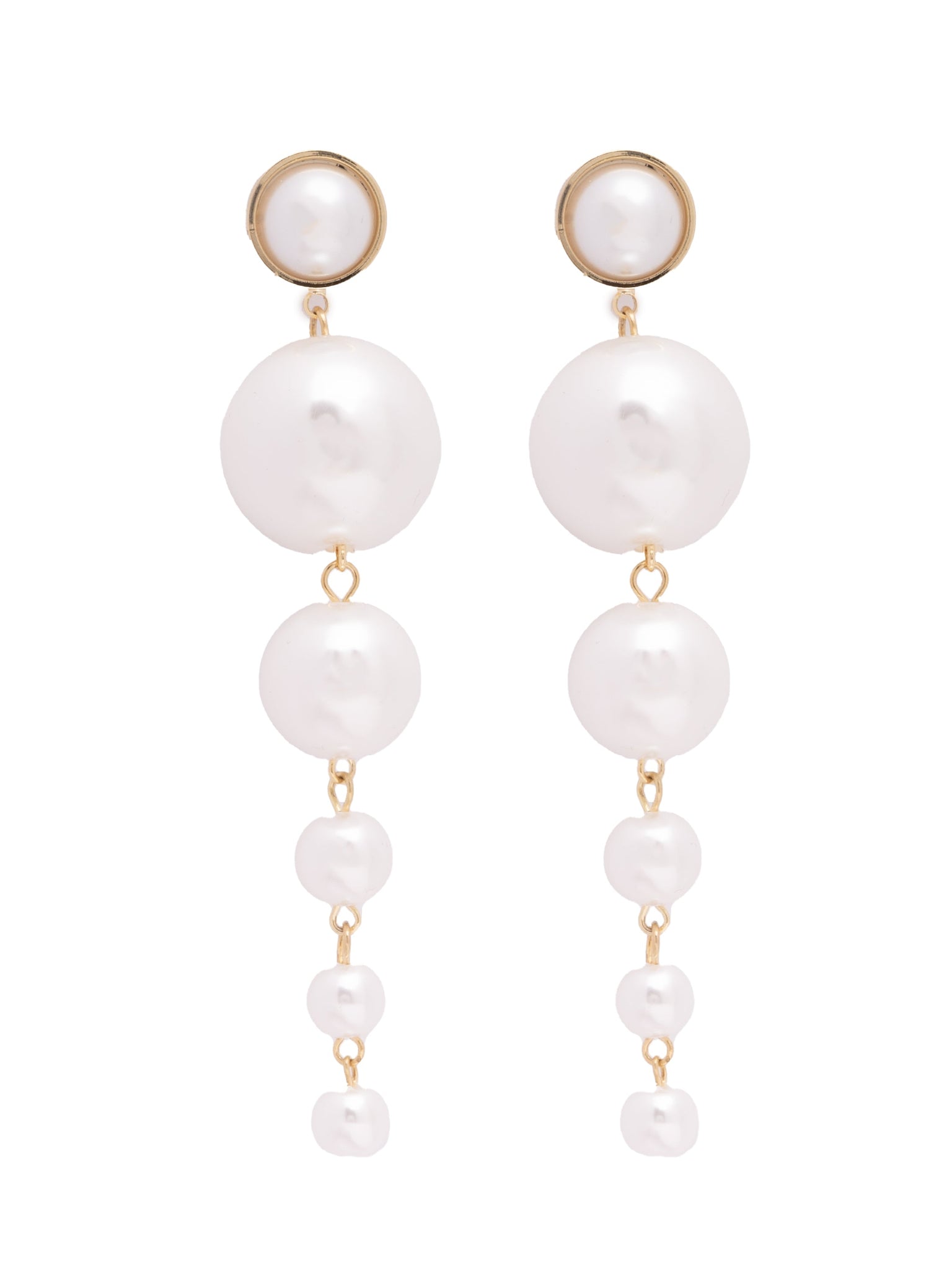 The Pearl Story - Pearly White Shoulder Duster Earrings 