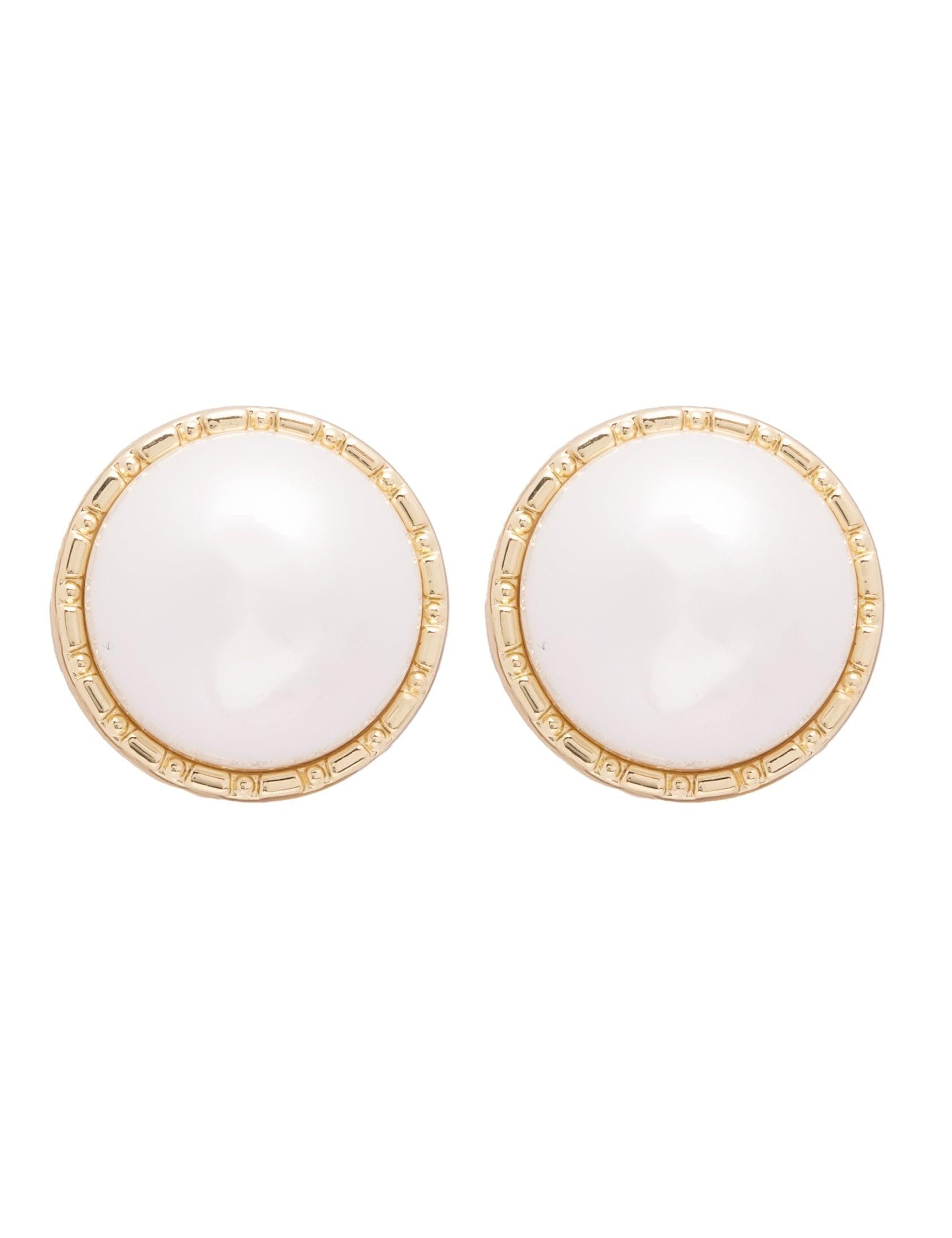 Pearl Crescent Moon Earrings