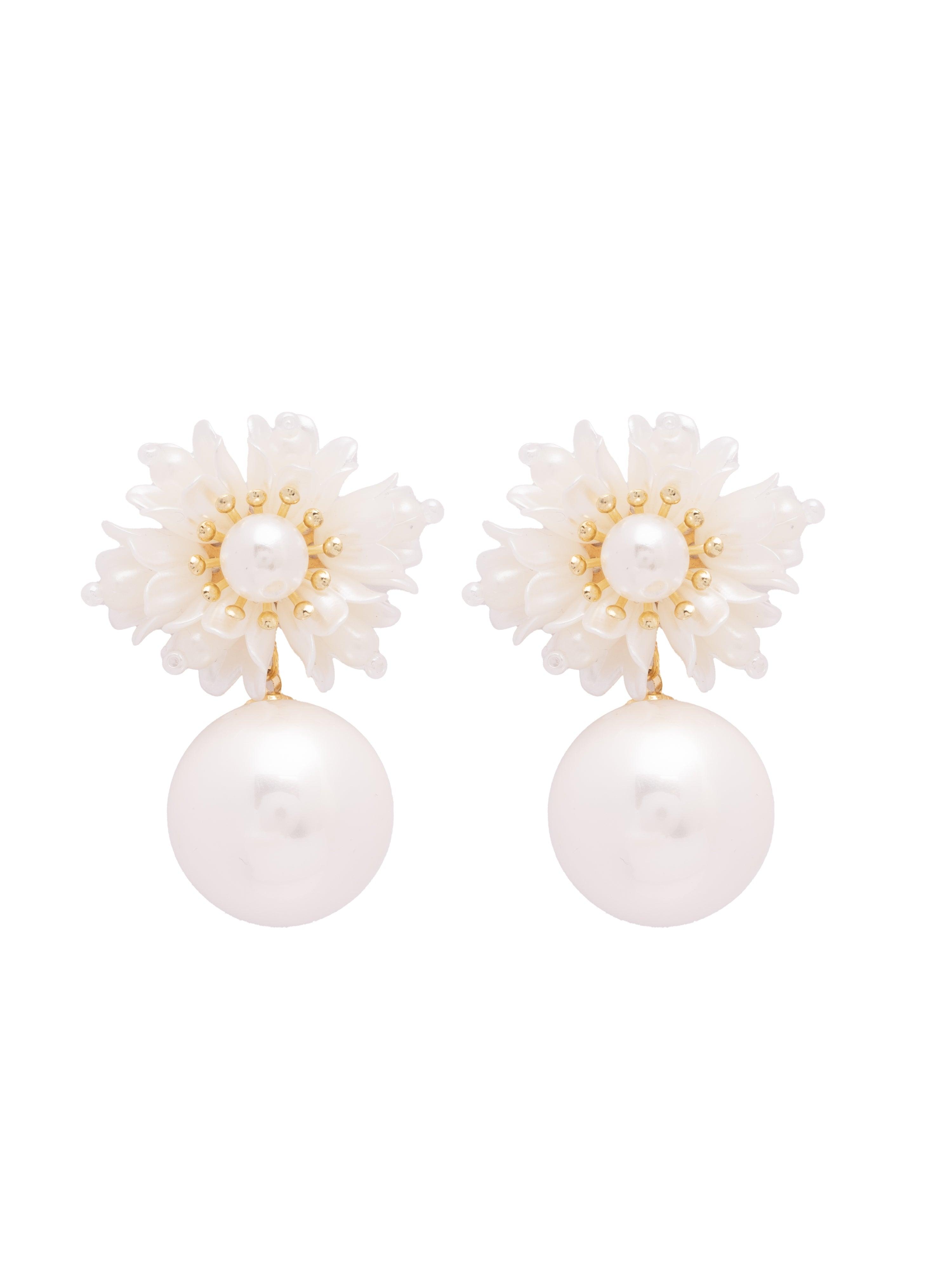 Earrings for Women and Girls Fashion White Pearl Drop