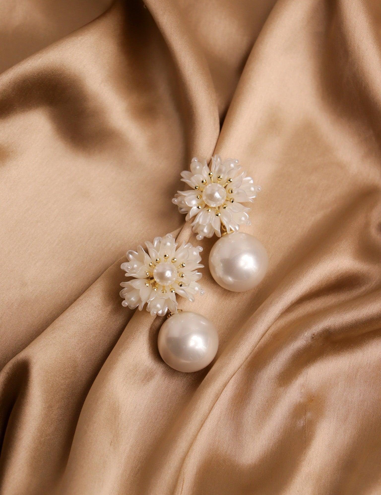 Contemporary Pearl Drop Earrings