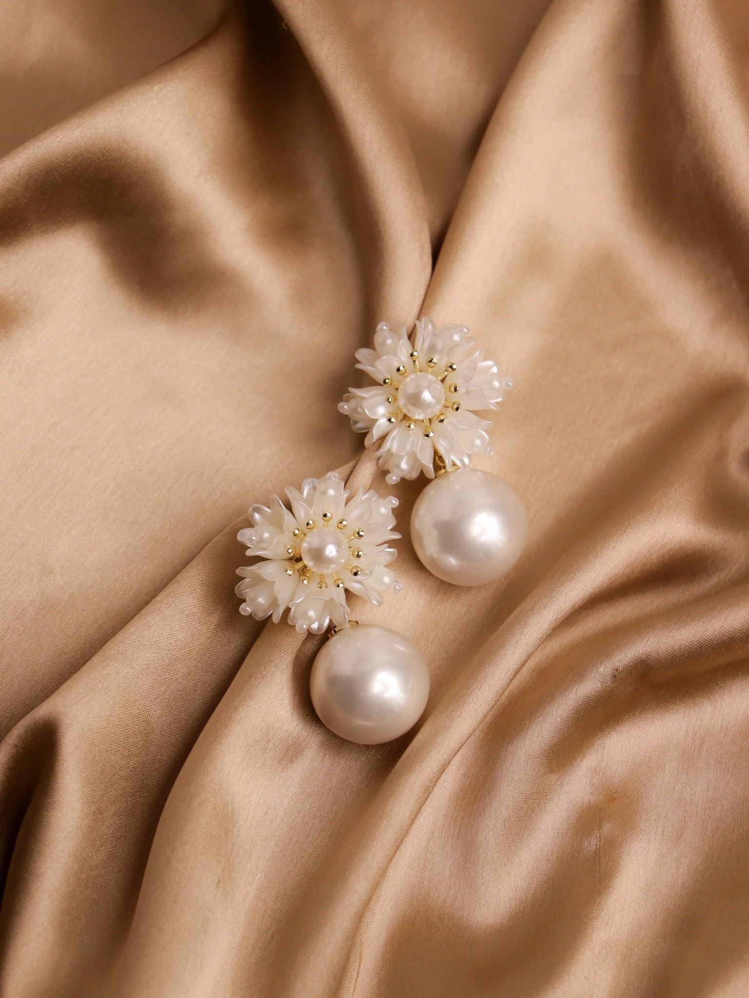 Contemporary Pearl Drop Earrings