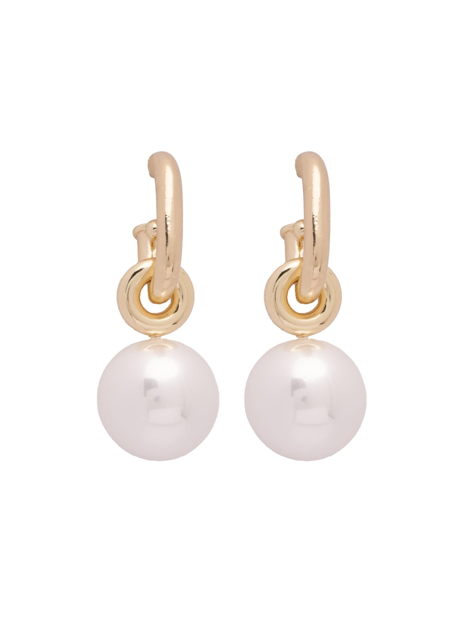 The Pearl Story - White Pearl Linked Drop Earrings 