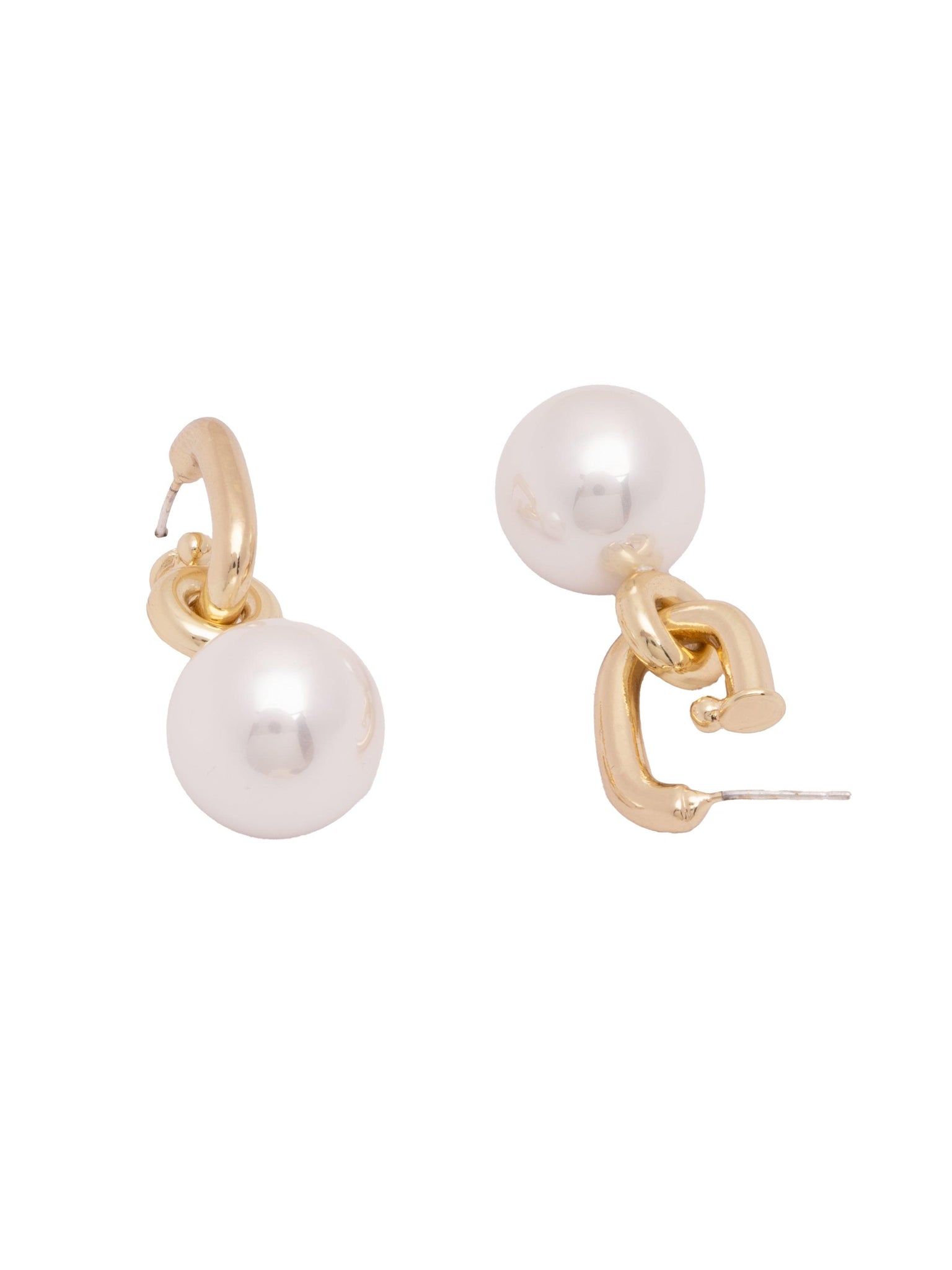 The Pearl Story - White Pearl Linked Drop Earrings 