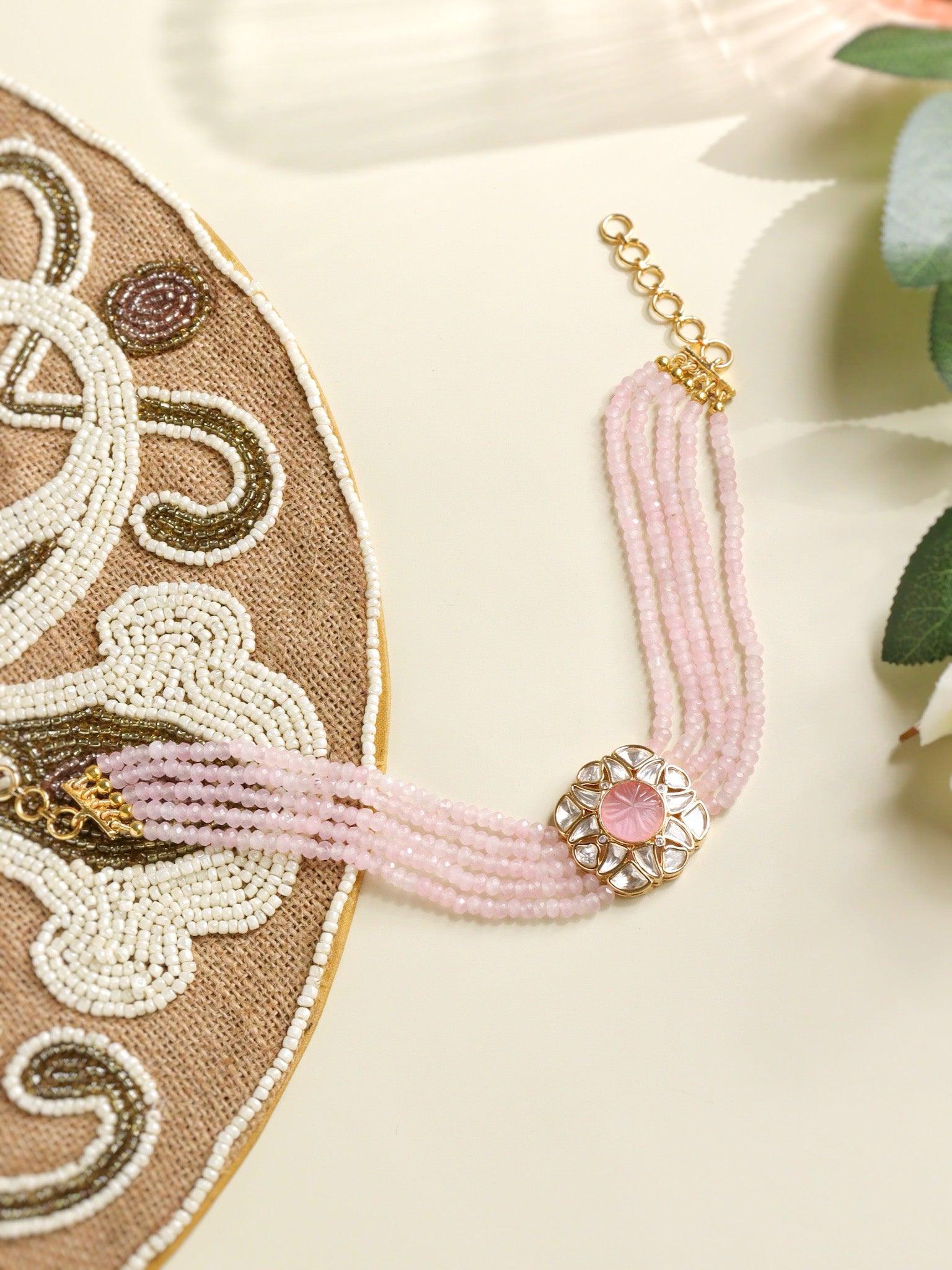  The Zoya Praising Pink Beads and Kundan Choker