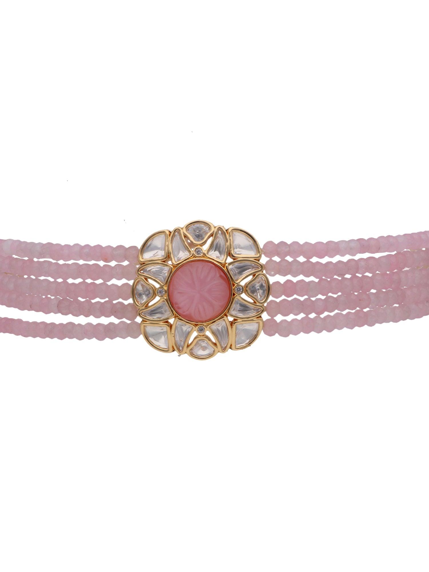 The Zoya Praising Pink Beads and Kundan Choker 