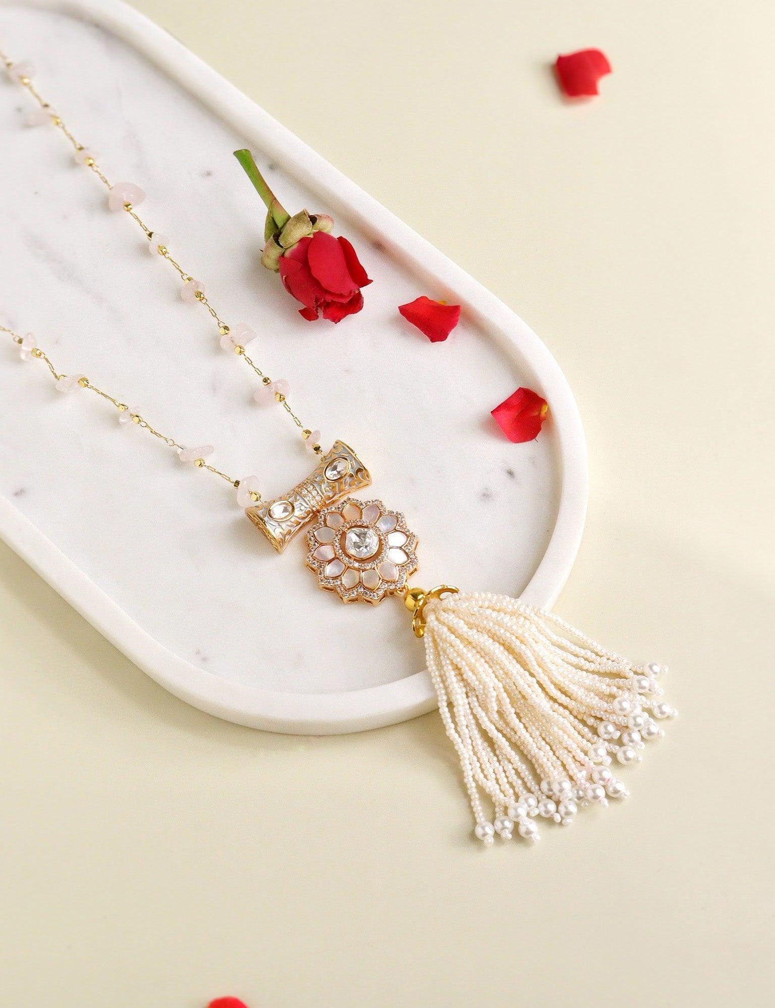 Kundan and Pearls Long Necklace