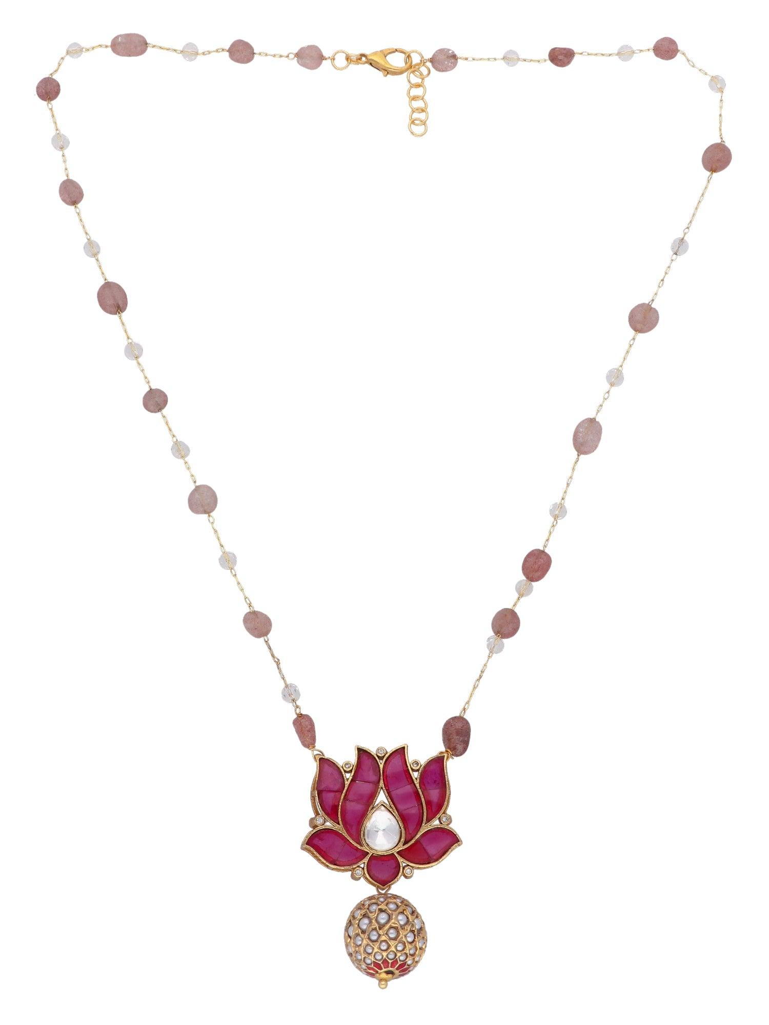 Kundan Lotus Long Necklace