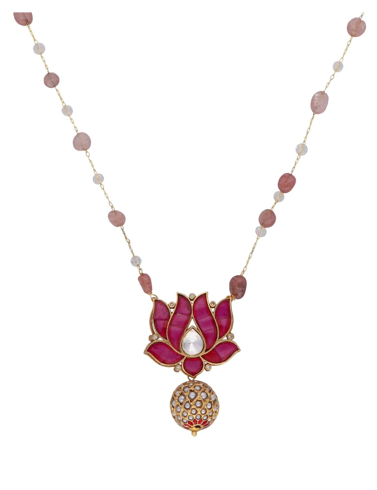 Kundan Lotus Long Necklace