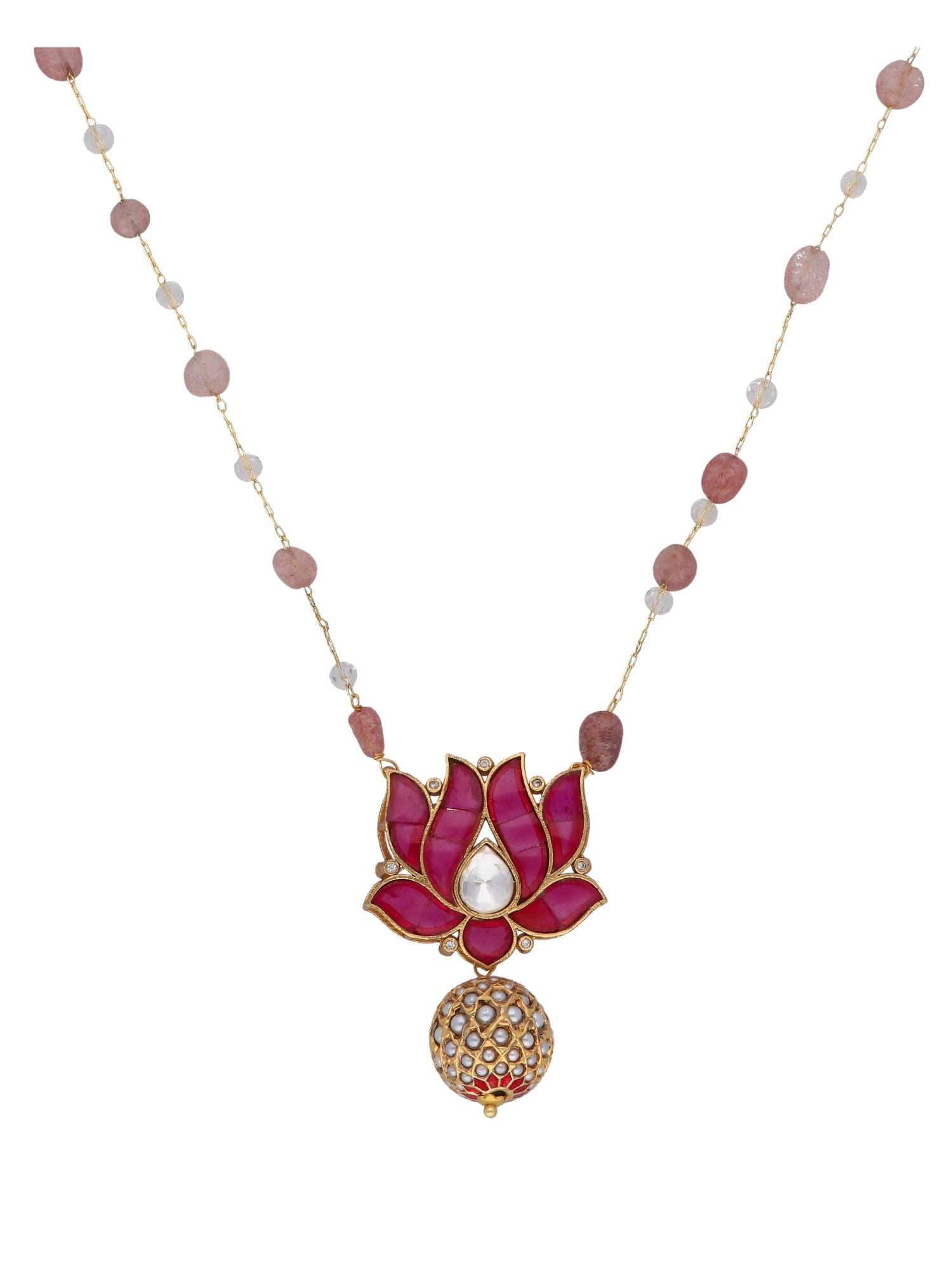 Kundan Lotus Long Necklace