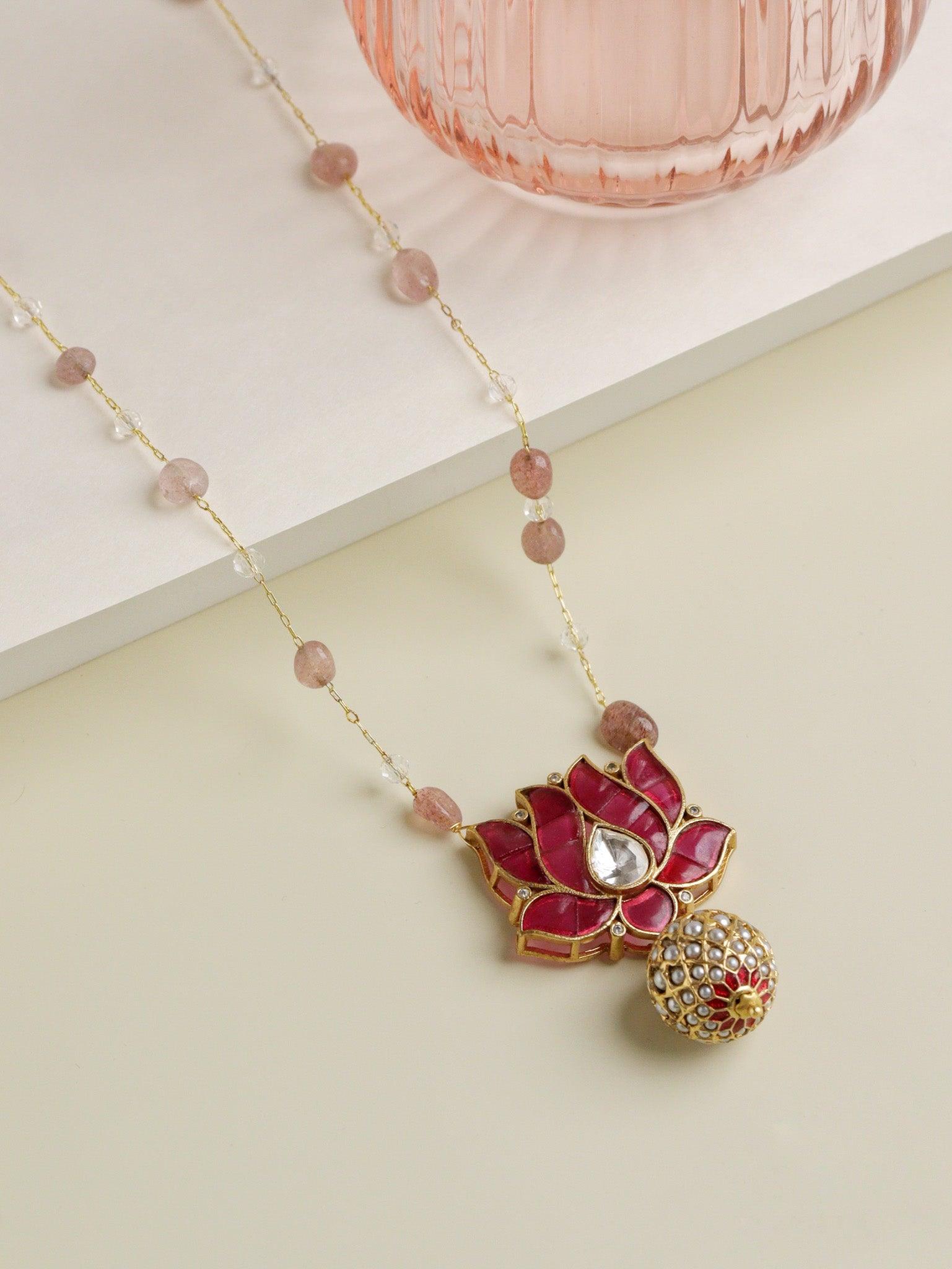 Kundan Lotus Long Necklace