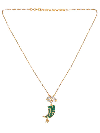 The Zoya Kundan Green Tusk Necklace 
