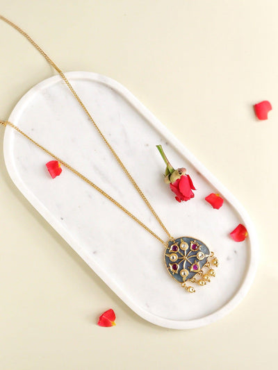  The Zoya Misty Blue Kundan Long Necklace