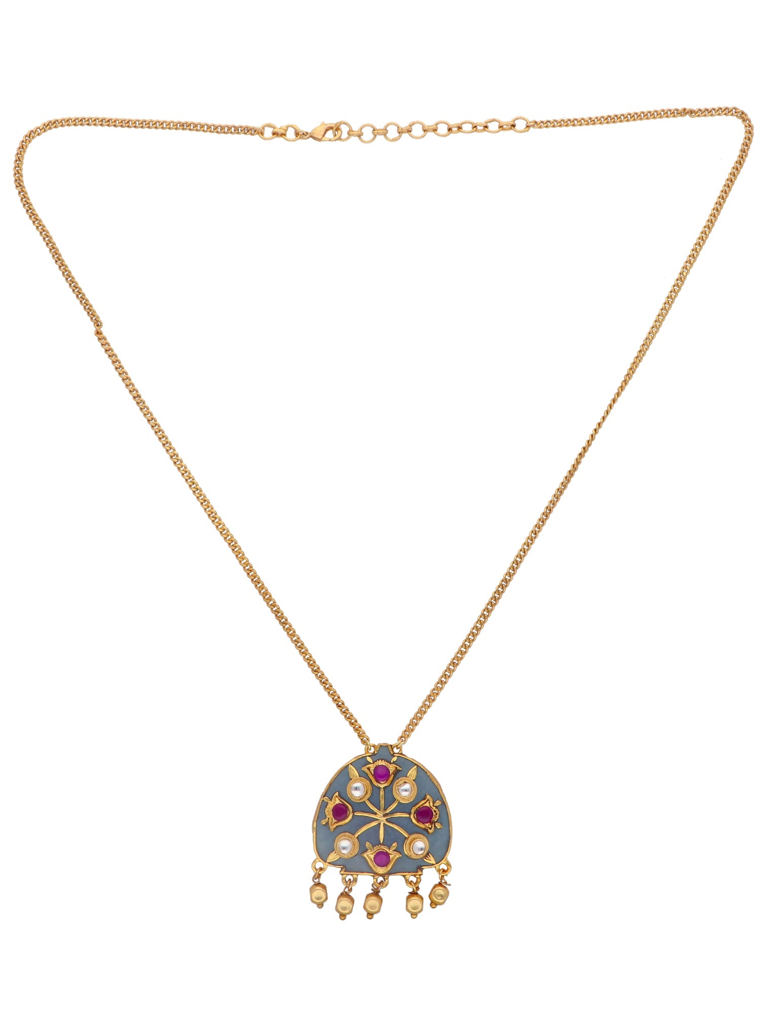 The Zoya Misty Blue Kundan Long Necklace 