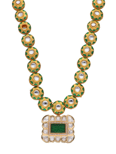 The Zoya Green Groove Long Kundan Necklace 