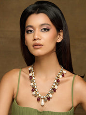 Meiraa Rouge Baroque Kundan Necklace