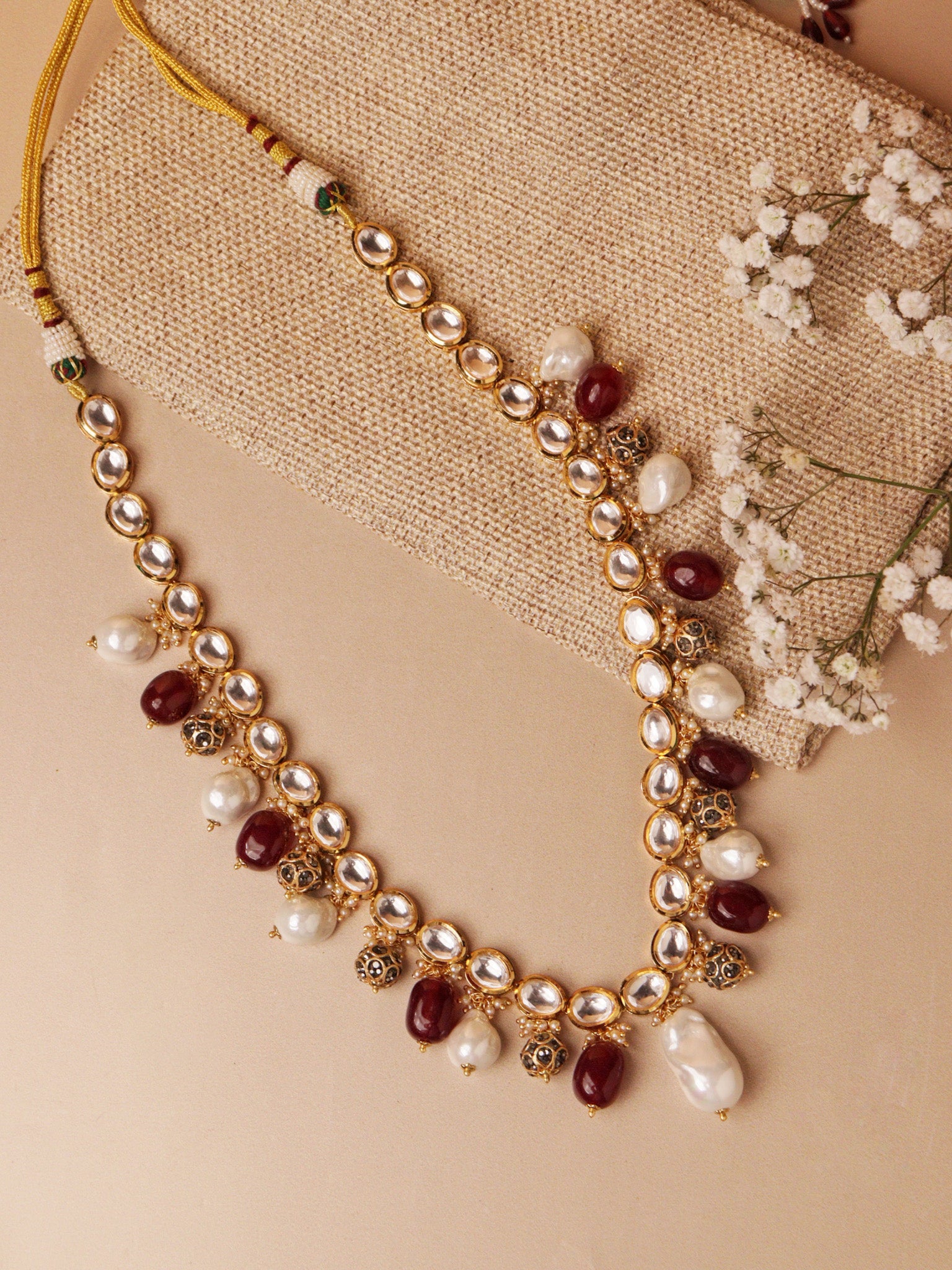 Meiraa Rouge Baroque Kundan Necklace