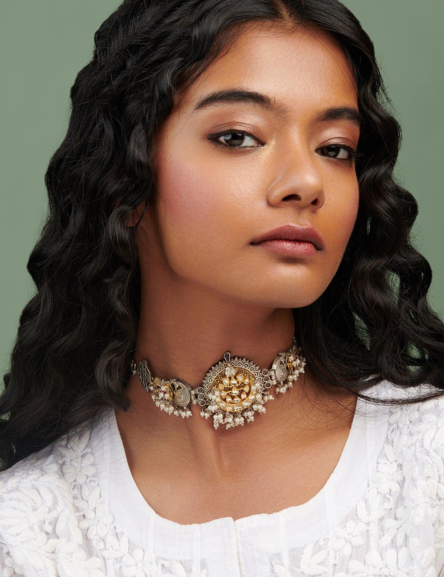 Oxidised Moon Choker Necklace