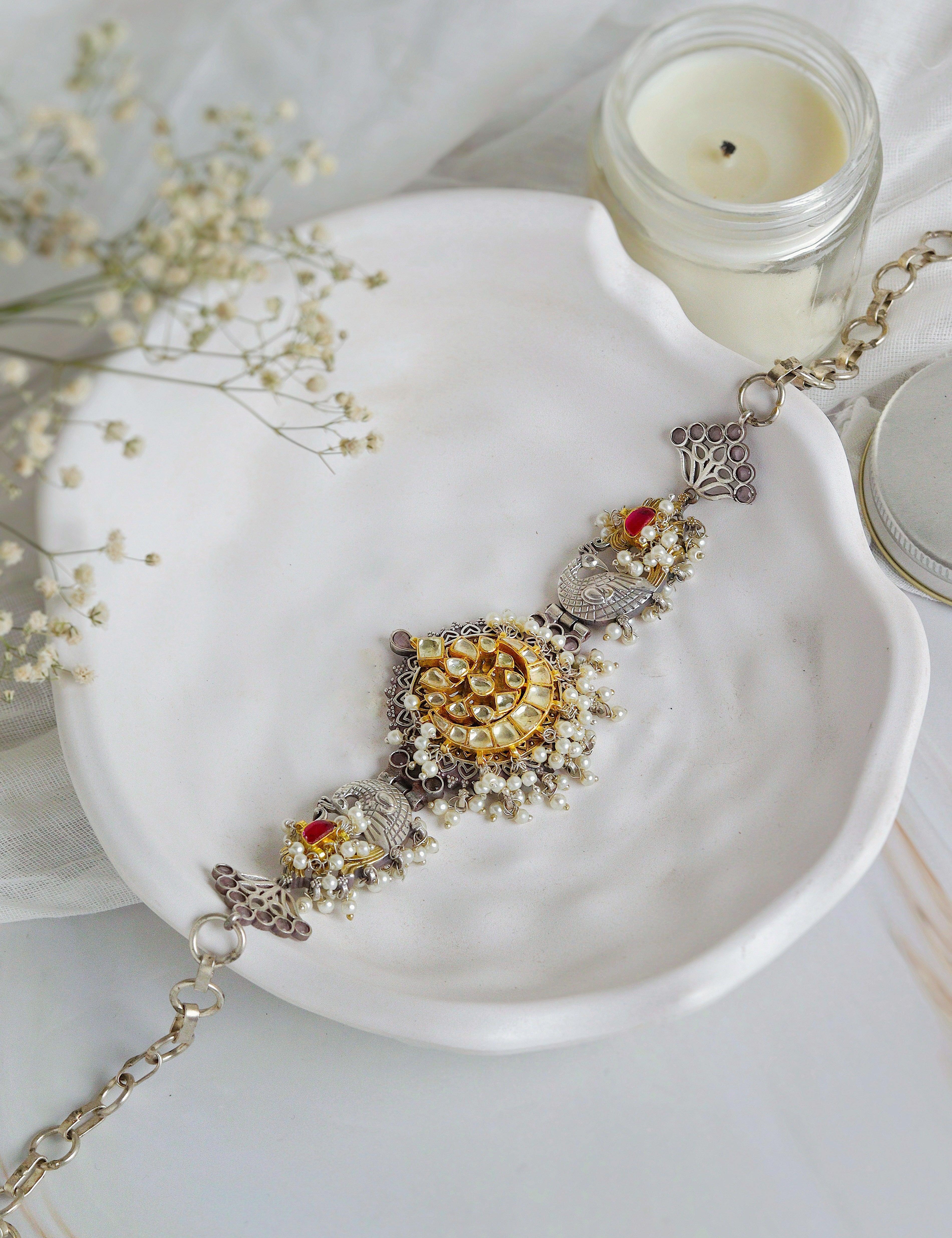 Oxidised Moon Choker Necklace