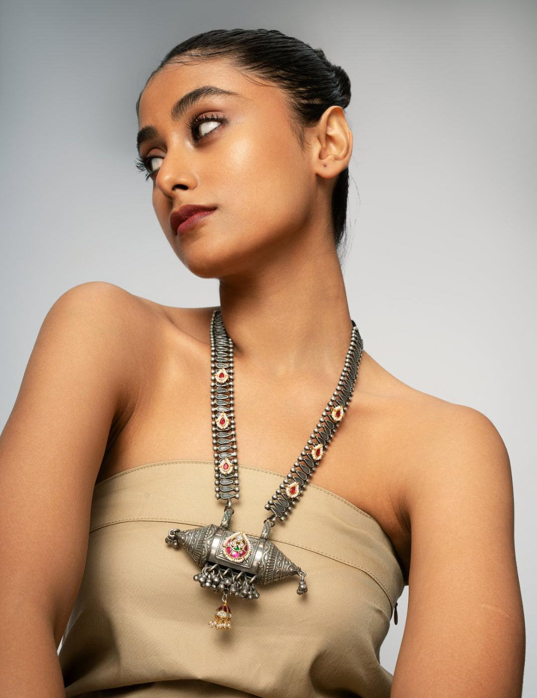 Oxidised Totem Long Necklace