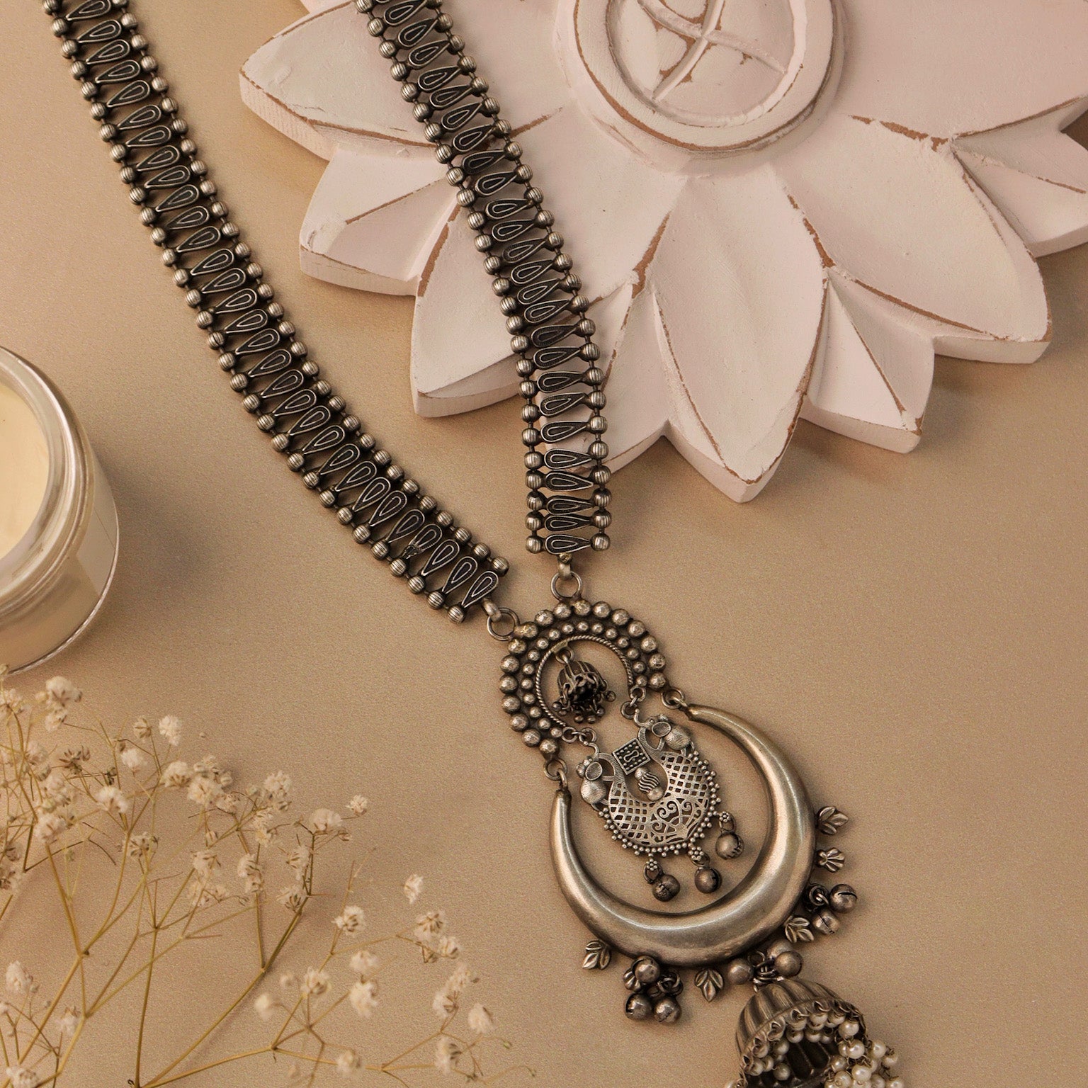 Oxidised Long Necklace.