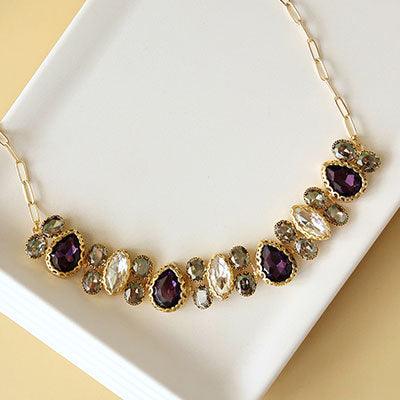 Aina Multi Coloured Crystal  Necklace 