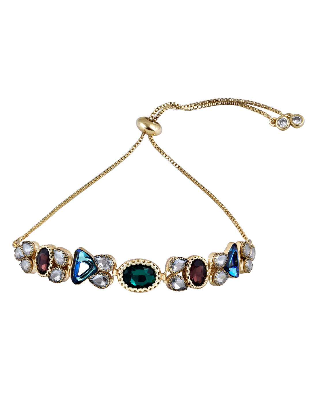 Aina Multi Shaped and  Coloured Crystal  Necklace 