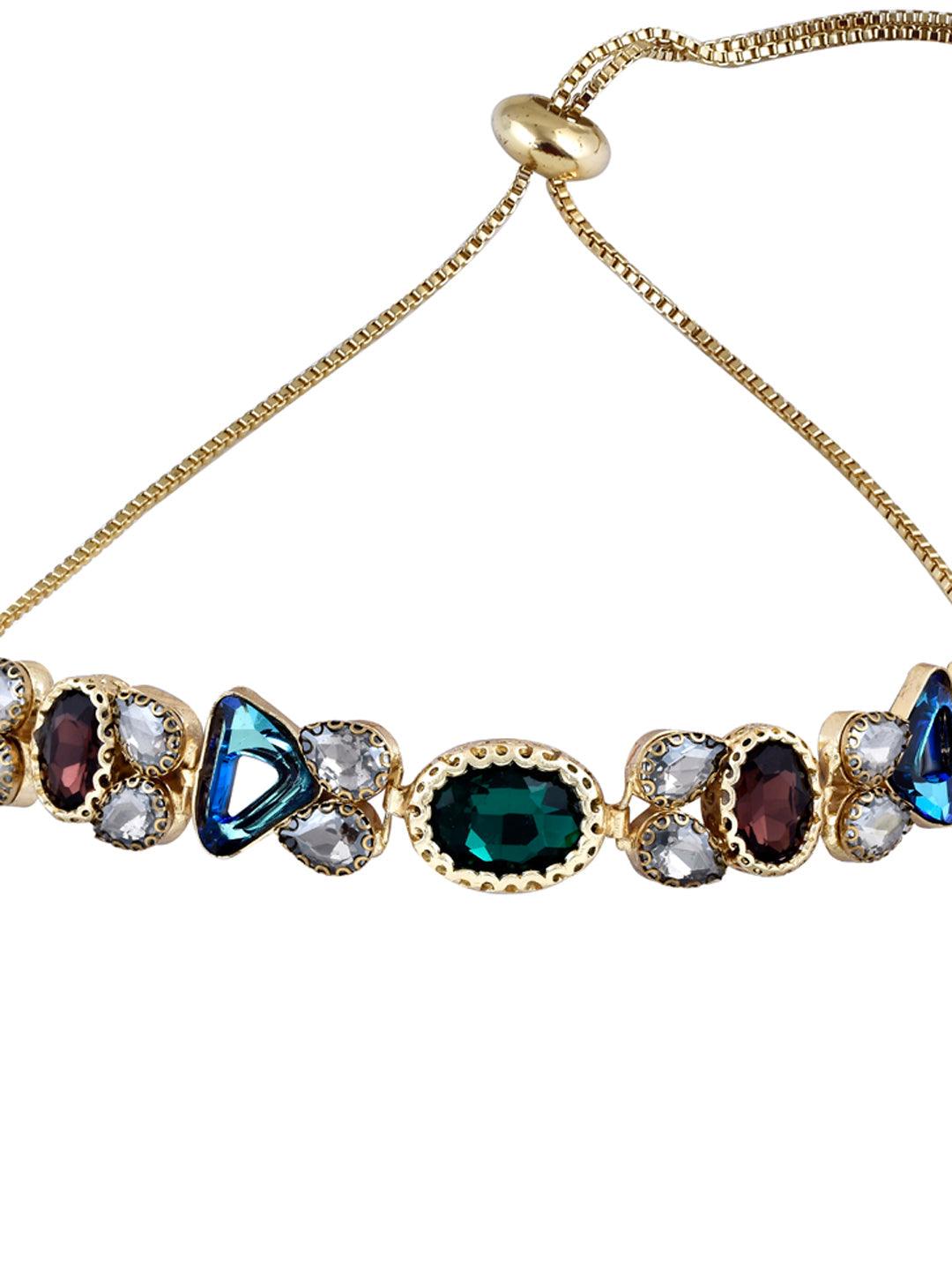 Aina Multi Shaped and  Coloured Crystal  Necklace 