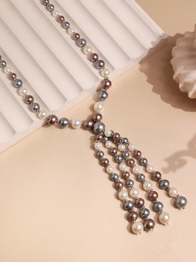  The Pearl Story- Knot of Pearls Long Necklace