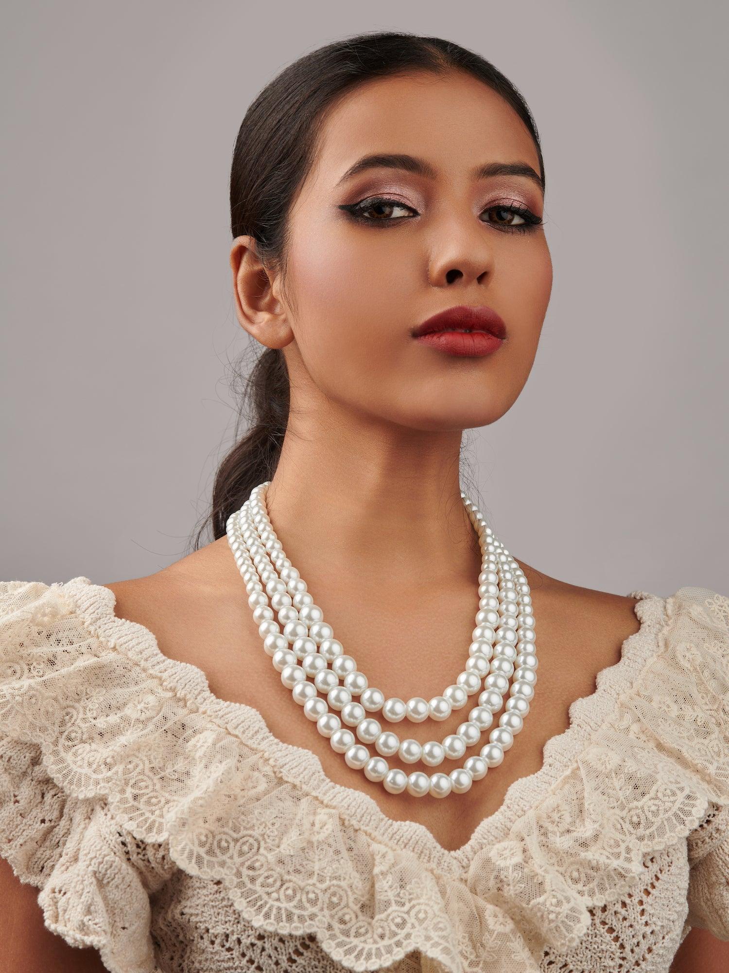 The Pearl Story - Vintage Ivory String of Pearls Necklace 