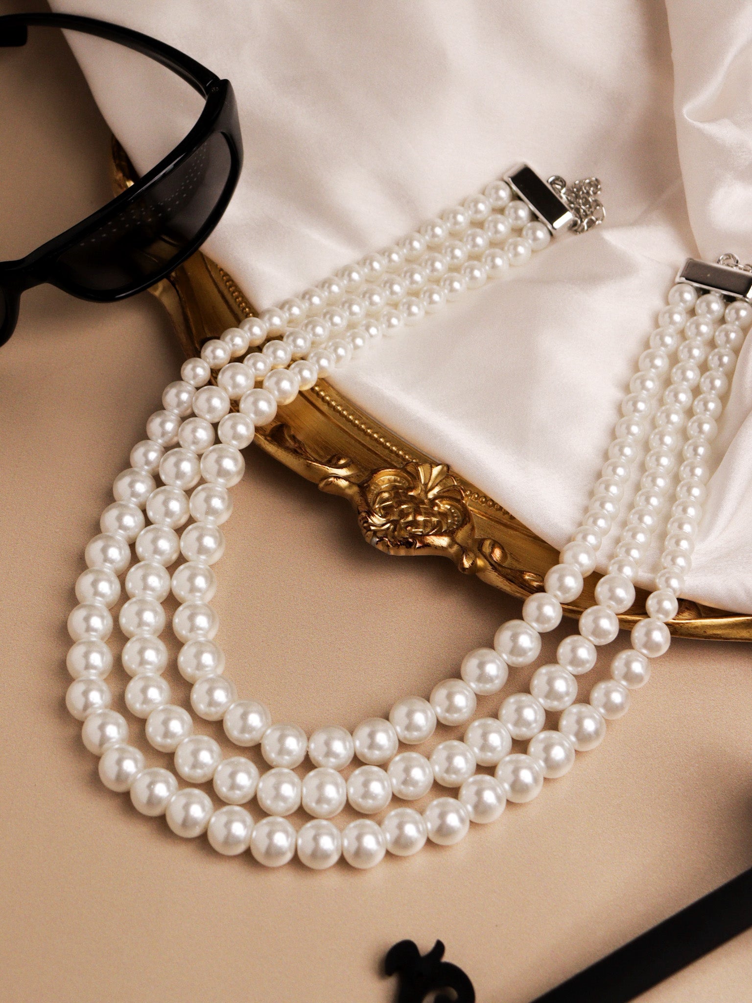  The Pearl Story - Vintage Ivory String of Pearls Necklace