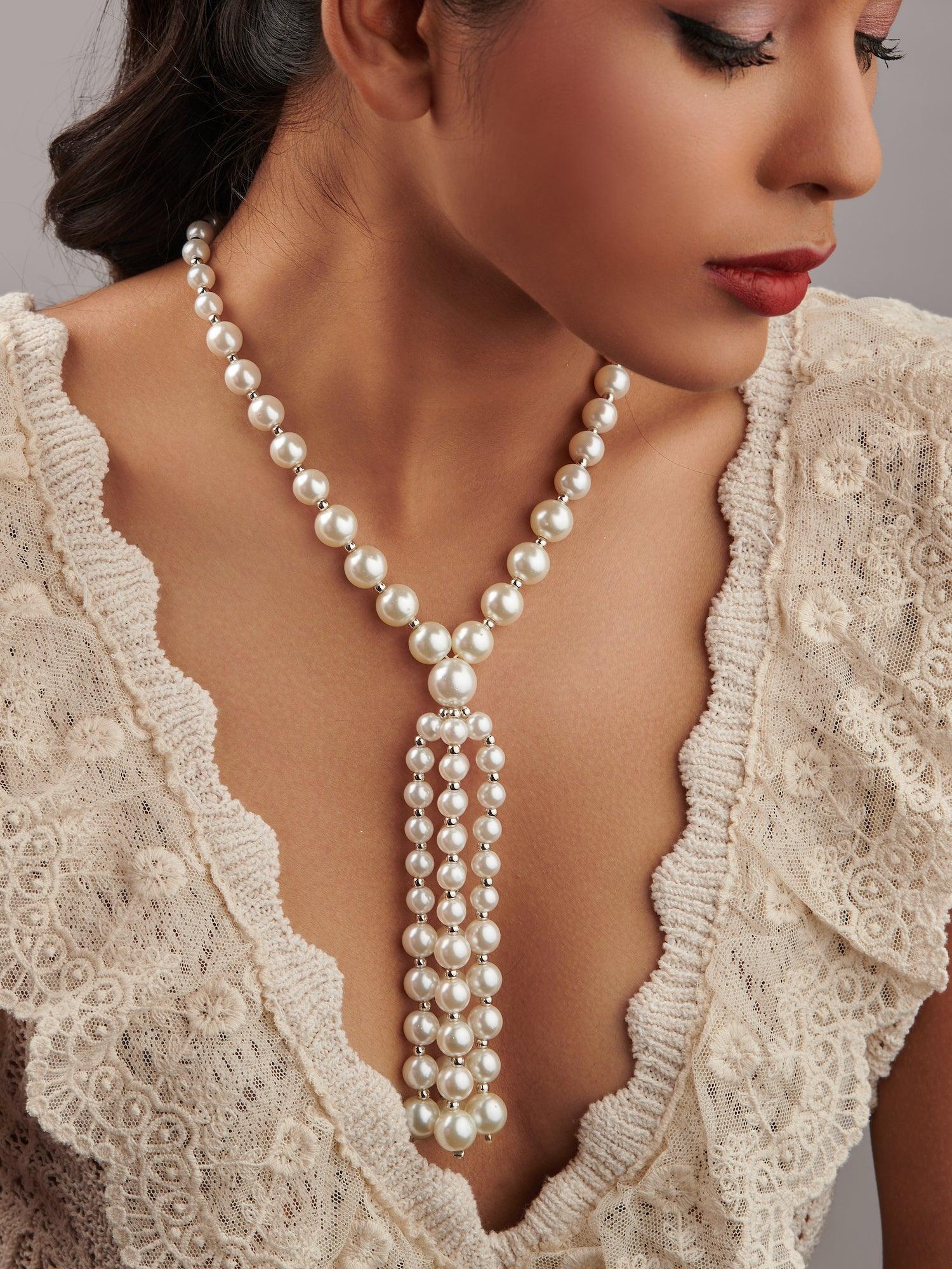  The Pearl Story - Ivory Pearl Knot Necklace