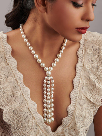 The Pearl Story - Ivory Pearl Knot Necklace 