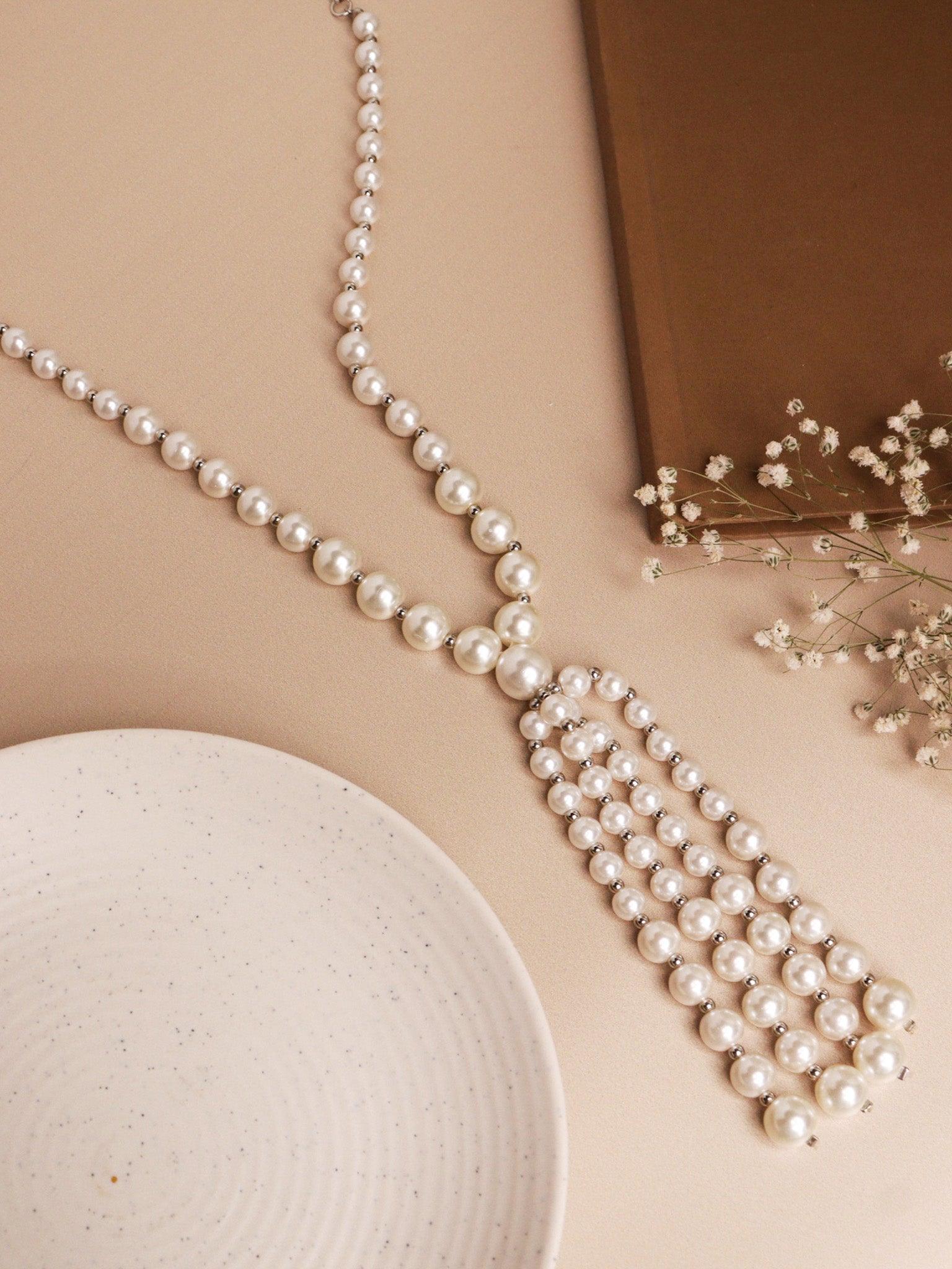 The Pearl Story - Ivory Pearl Knot Necklace 