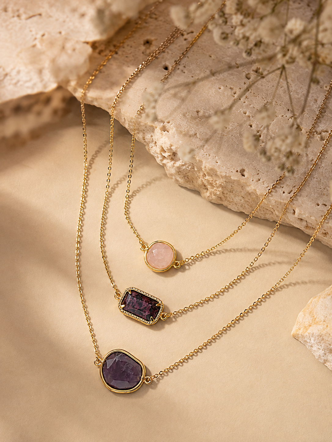 Blush and Plum Layered Necklace