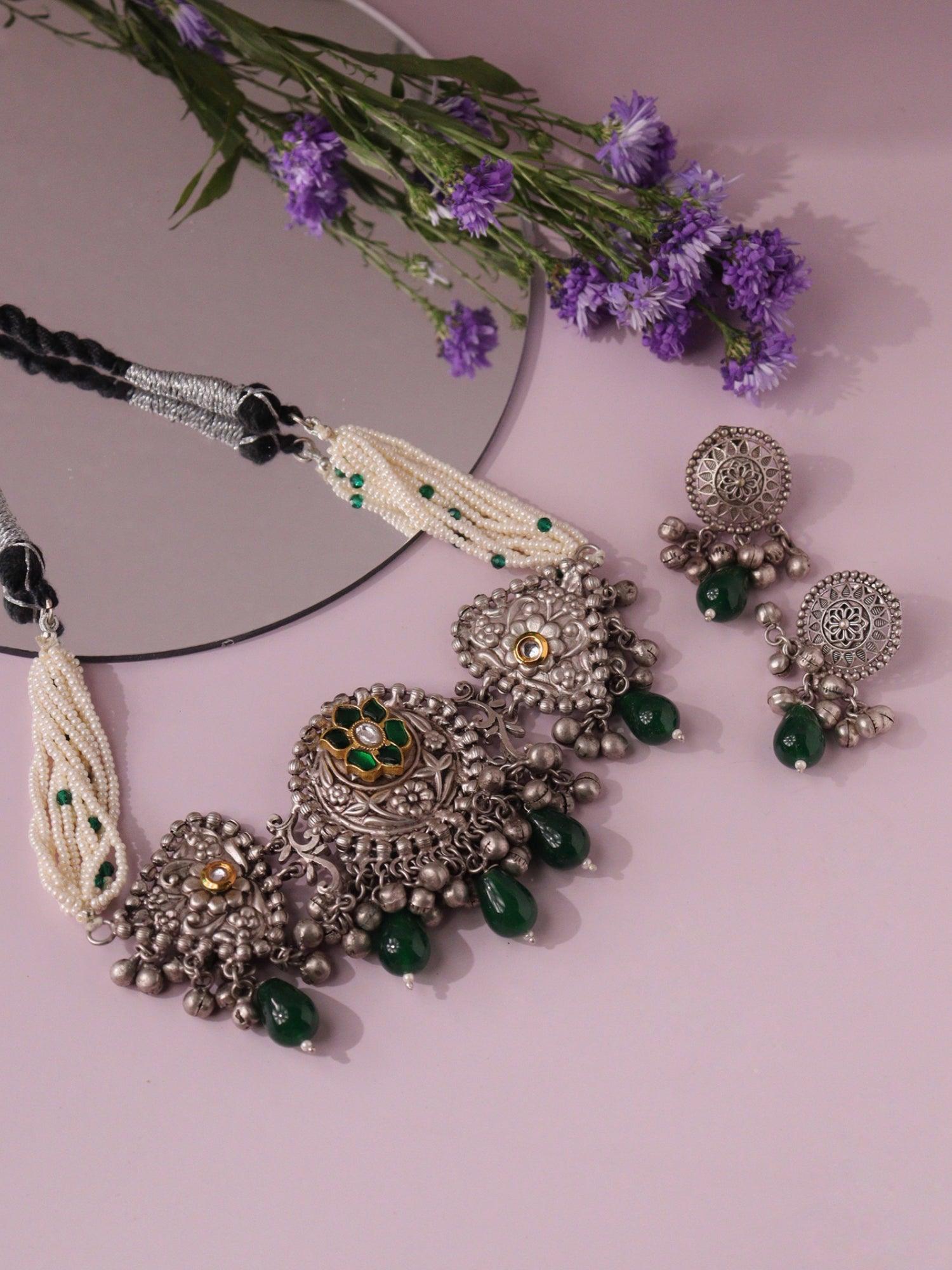 Aria Drops of Green Choker Set 