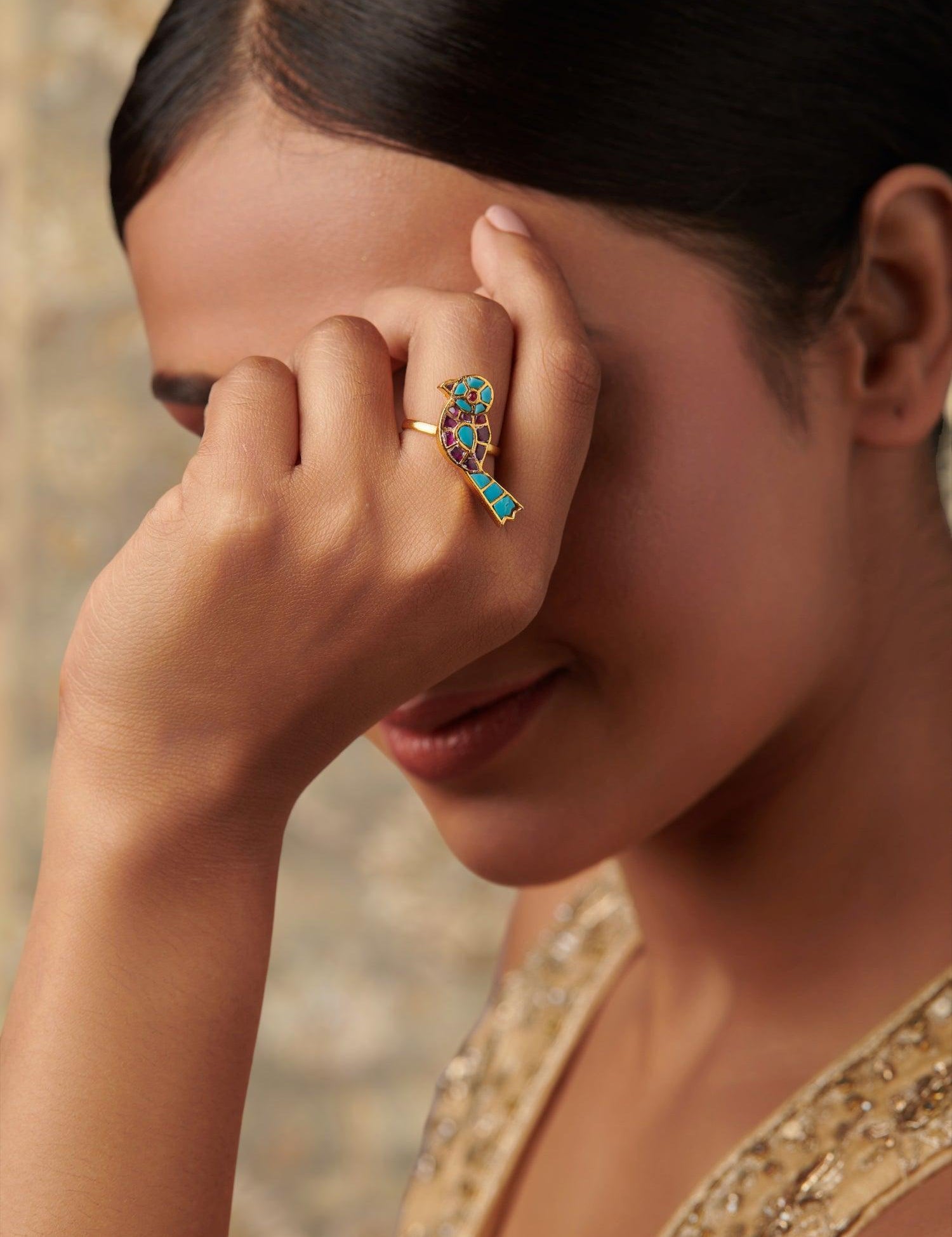 Parrot Ring with Multicolored