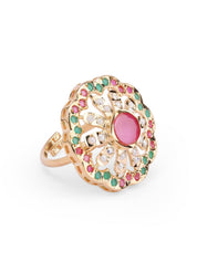Women's Multi Colour Flower Ring