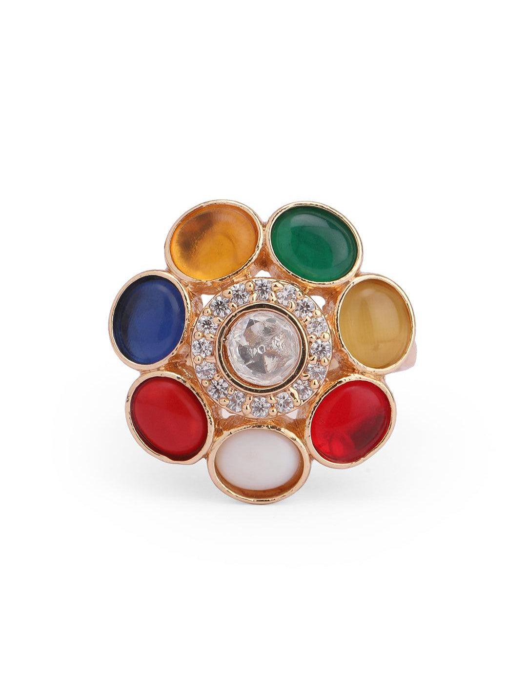 Navratan Ring Gold Plated
