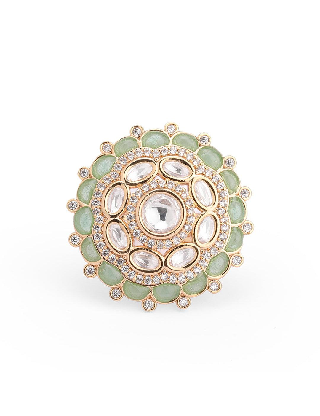 Flower Kundan Ring